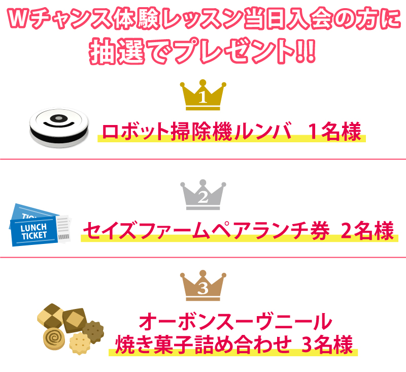 即日入会の方に抽選でプレゼント